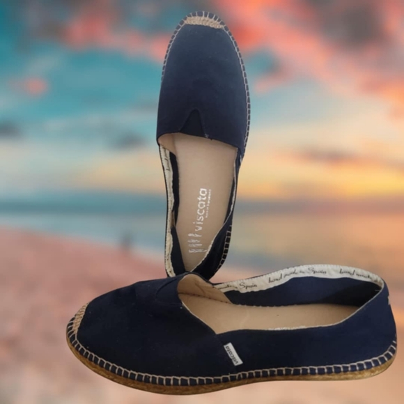 Viscata Men's Espadrille Flats Sitges Blue Canvas Size 12 - Picture 11 of 11